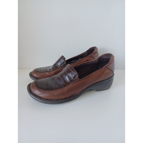 CLARKS "ARTISAN" LADIES BROWN‎ LEATHER SLIP-ON SHOES-62411-8M. - Picture 1 of 7
